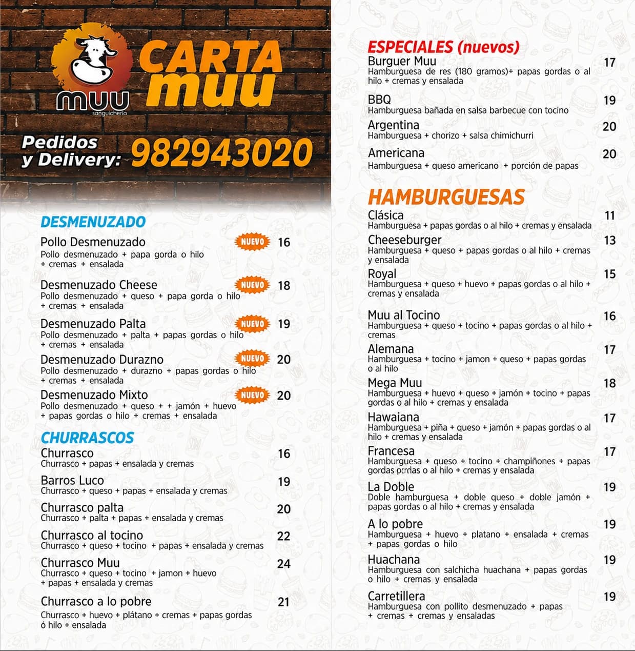 Sangucheria Mu — carta 1