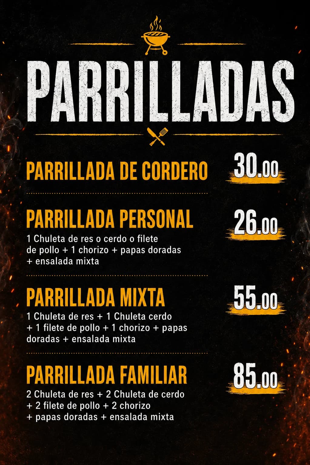 Dharma Carnes & Parrillas — carta 1