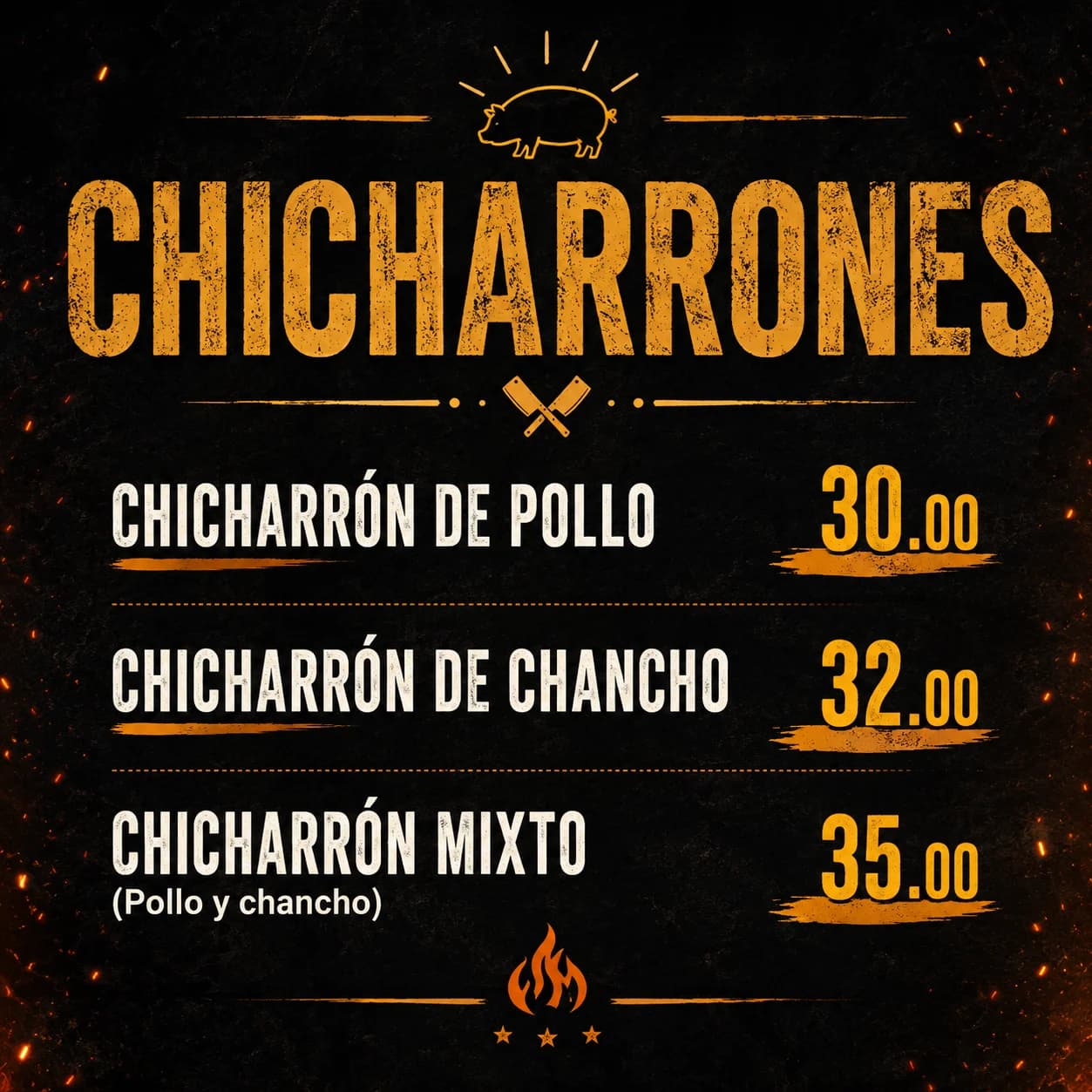 Dharma Chicharrones — carta 1