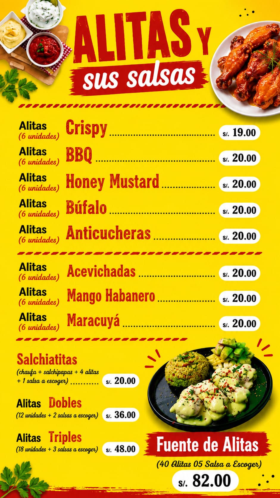 Delicias Alitas — carta 1